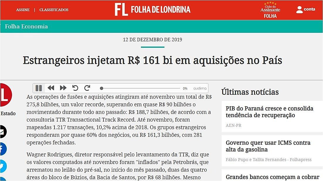 Estrangeiros injetam R$ 161 bi em aquisies no Pas